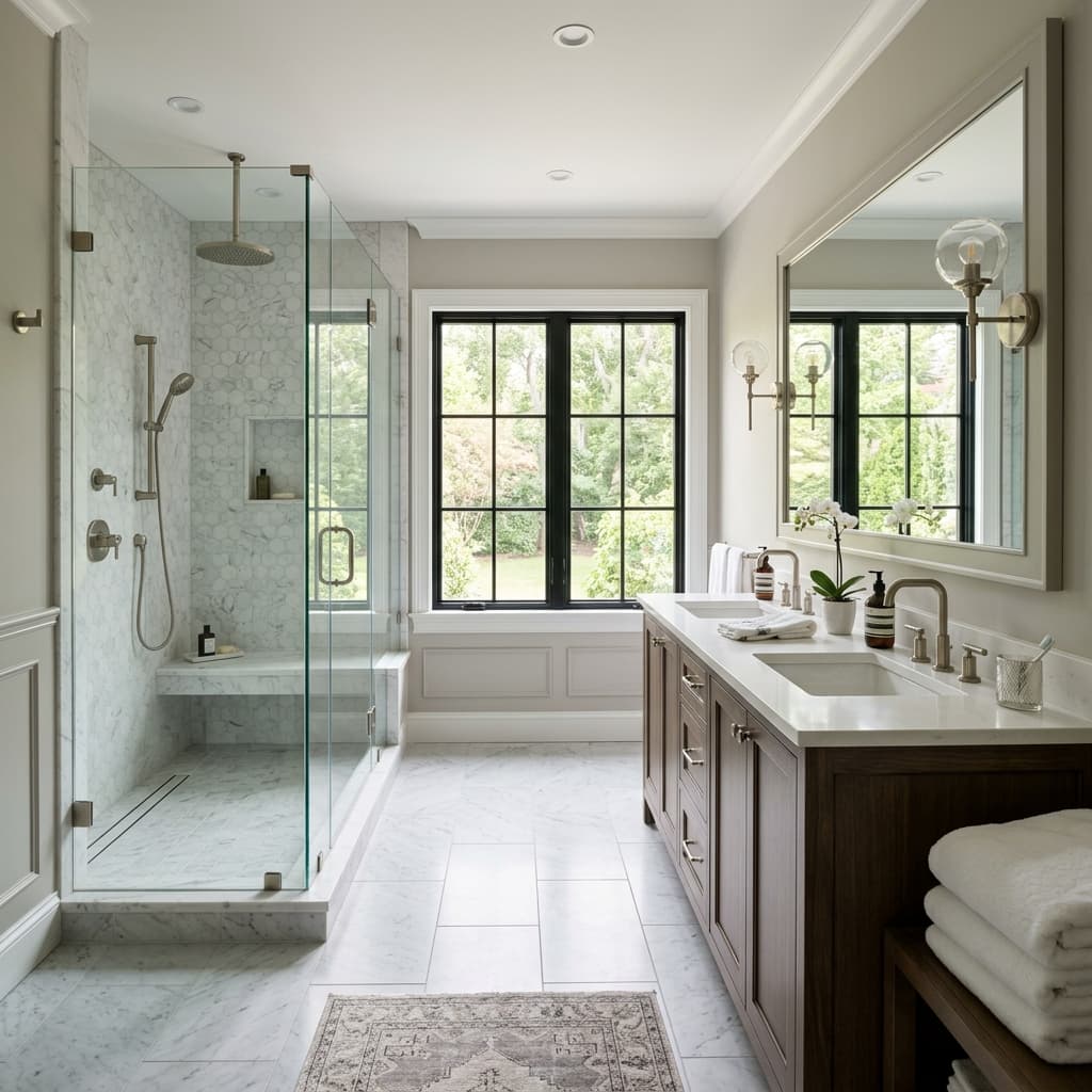 Luxury Master Bathroom with Glass Shower