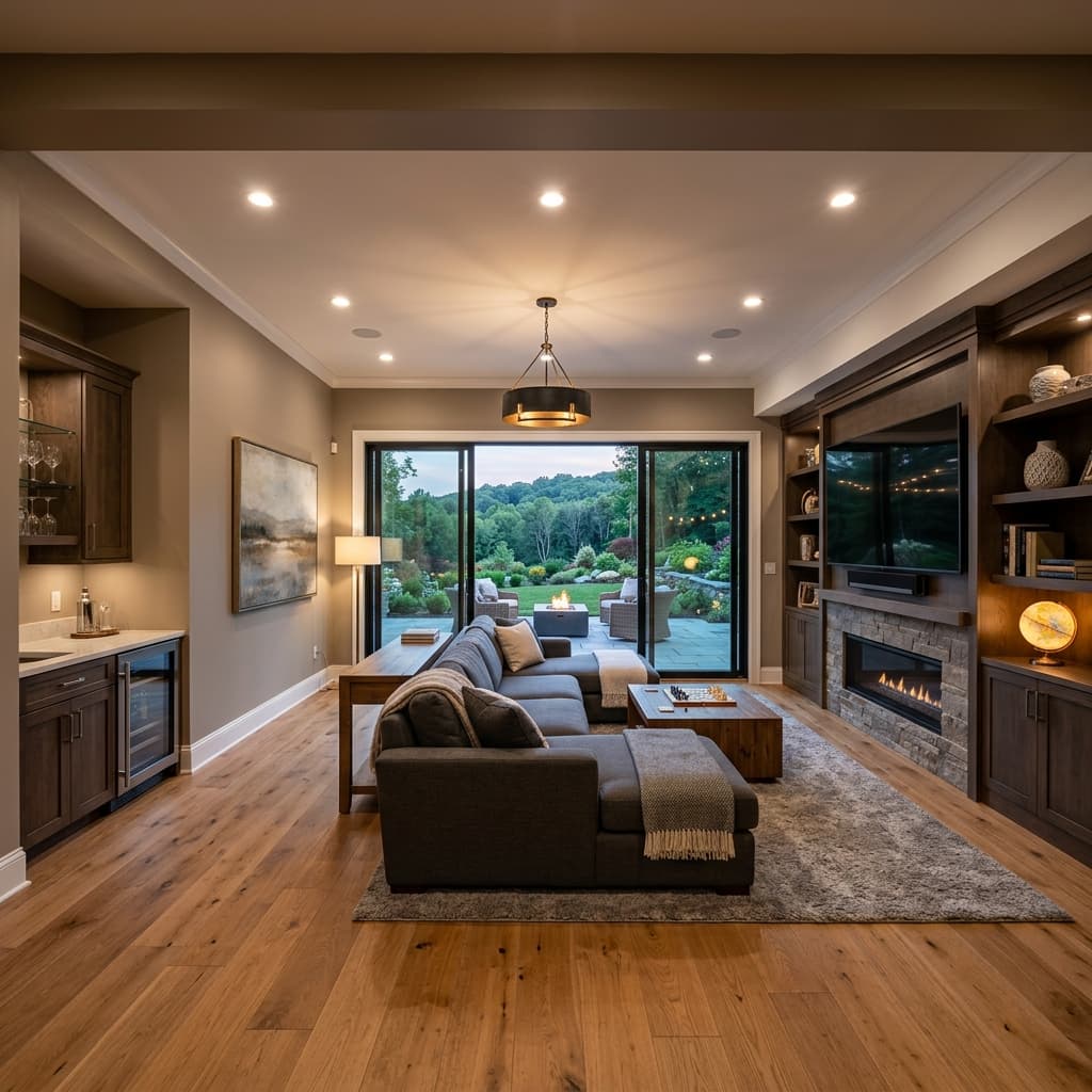 Finished Basement Entertainment Area